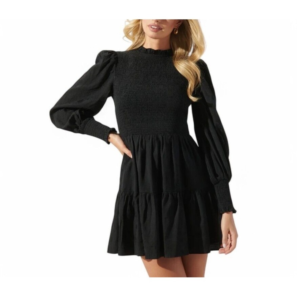 Sugarlips Elizabeth High Neck Smocked Mini Dress Small Goth Whimsigoth Dark Tier